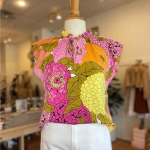 THML Floral Pink and Yellow Women's Blouse